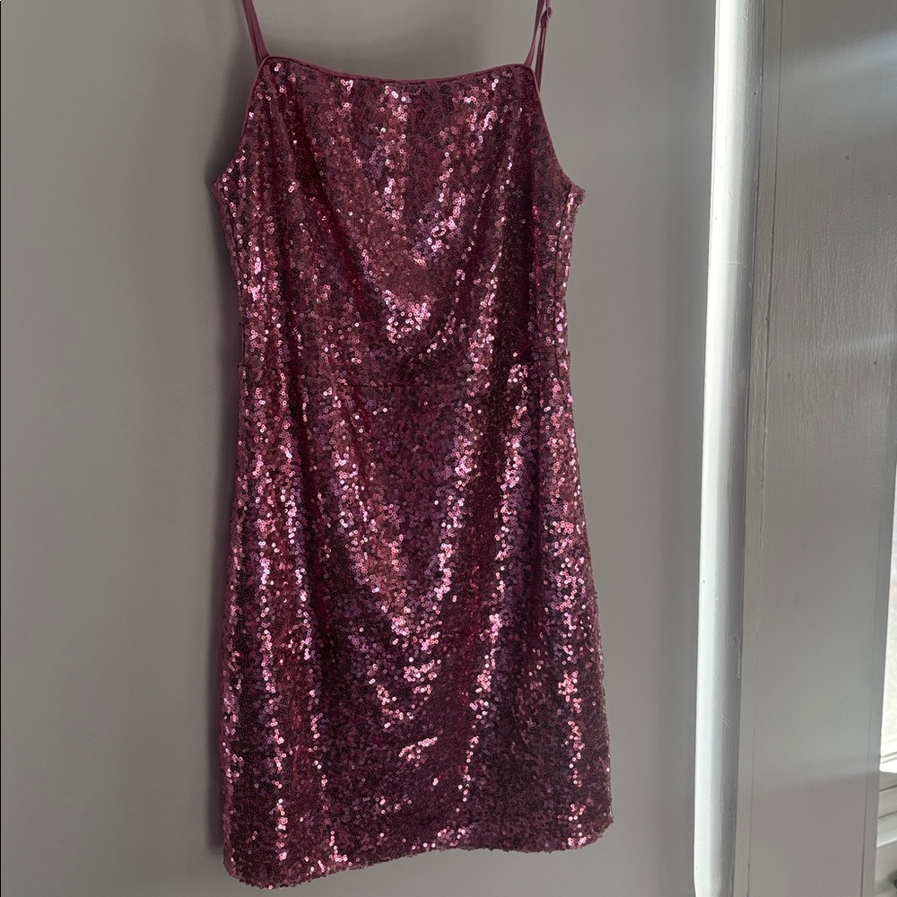 Lulus • Pink Sequin Strappy Dress